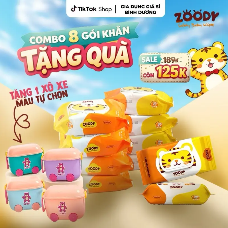Khăn ướt (TẶNG XÔ ĐỰNG ) Combo 8 bịch khăn ướt BABY WIPES 450GR  an toàn cho bé, tặng kèm thùng nhựa (SX TẠI Công ty TNHH THƯƠNG MẠI XUẤT NHẬP KHẨU NGUYỄN HỮU THẮNG)