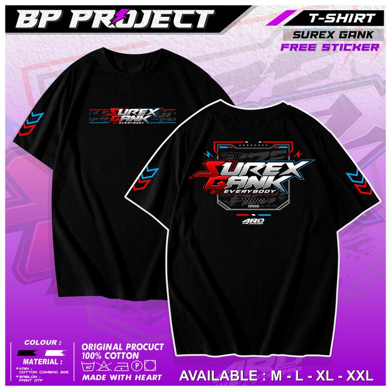 Kaos Surex Gank Supermoto Herrex Gank Driver CRF KLX Dtracker KTM Distro Cutton Combed 30s Pria Wanita - Baju, Katun 1