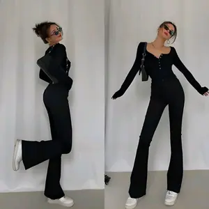 Celana Panjang Cutbray Jeans Wanita Slimfit - Nyaman dan Elegan - Hitam