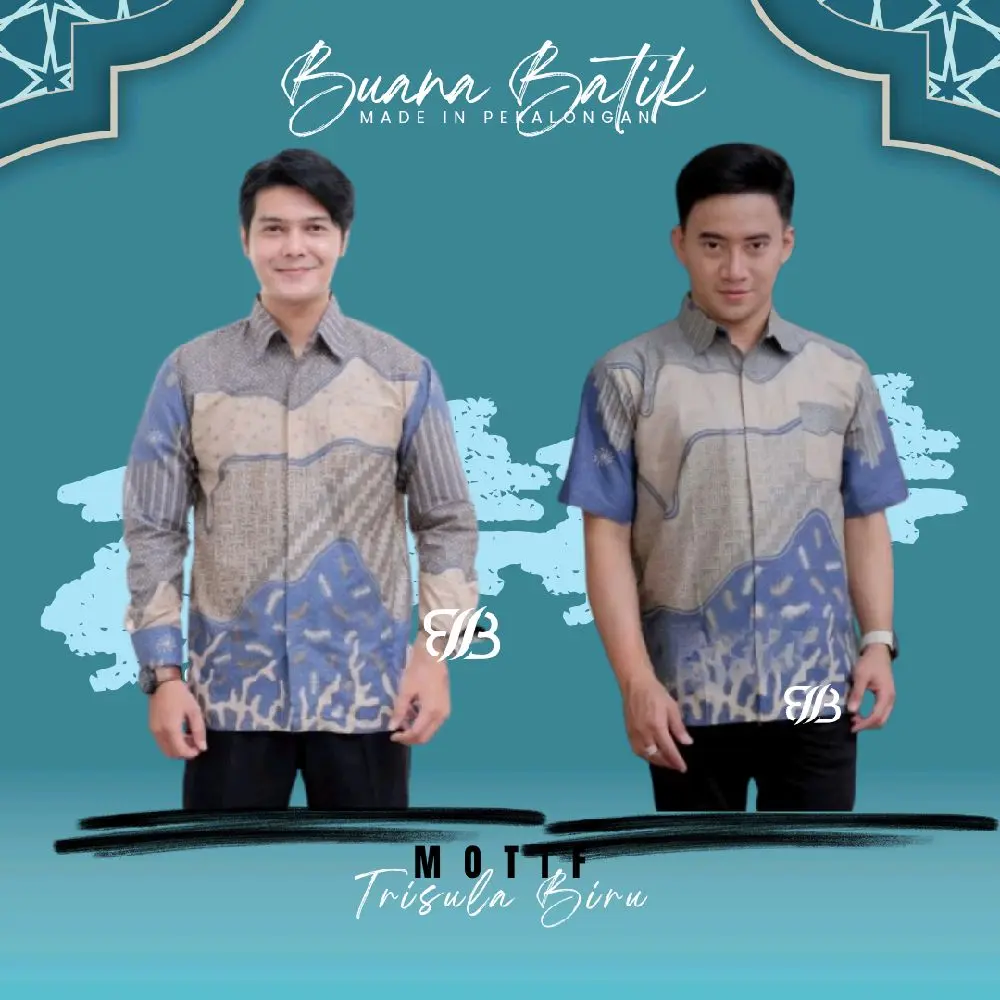 TRISULA BIRU PREMIUM BATIK PRIA ADEM DAN HALUS