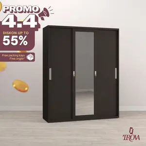 TROVA Lemari Besi 3 Pintu Super 150cm dengan Brankas Rahasia & Laci Eksklusif Pintu Geser Premium untuk Penyimpanan Efisien Desain Elegan dan Fungsional
