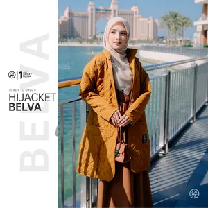 Hijacket Belva jaket Hijab Muslimah Jaket Panjang Outer Wanita Syar'i Micro quilting Parachute