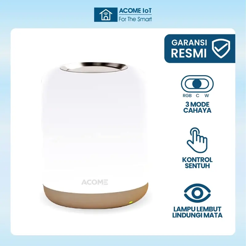 【BISA COD】ACOME IOT Lampu Smart Lembut Melindungi Mata Multicolor 16 Juta Warna Cold Light Warm Light RGB Light Lampu Tidur Pintar Lampu 0