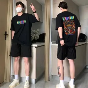 Berwarna Reflektif T-shirt Baju Kaos Atasan Pria Korean Style Hitam Dewasa Distro Oversize Lengan Pendek Keren Premium Unisex 20S E004