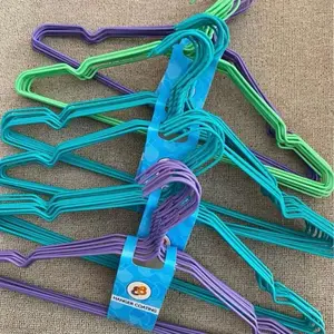 KORDELA - Hanger/ Gantungan Baju Kawat Warna Stainless Steel Tebal Anti Karat Plastik