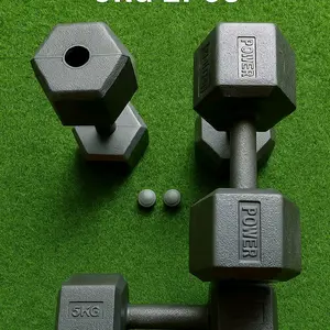 Barbel kosongan Hexagonal Uk 5kg 2 biji/Dumbbell Tanpa isi Hexagonal Uk 5kg (2biji) Free Tutup