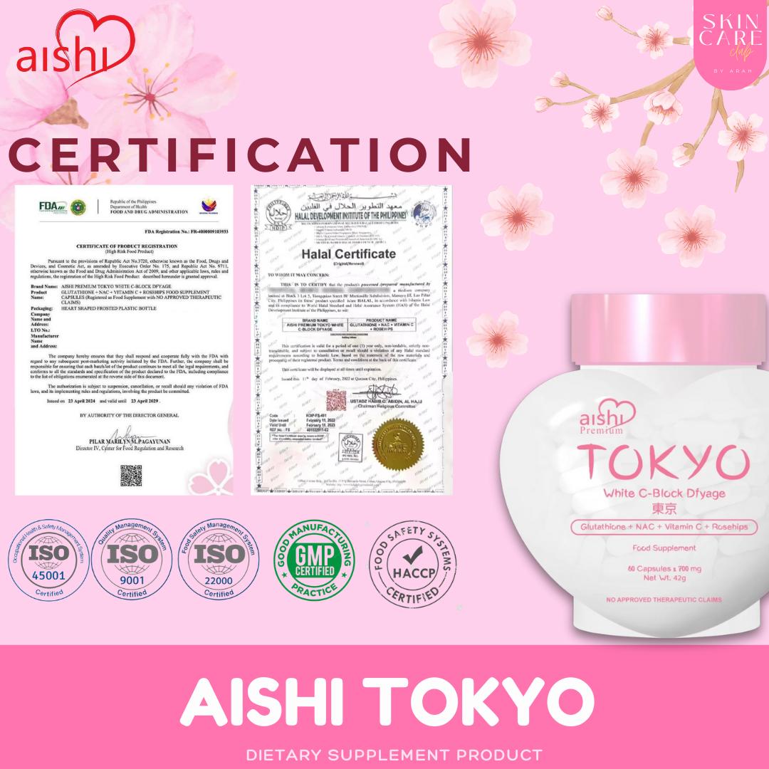 japan glutathione brand Aishi Tokyo Japan White C-Block Glutathione Oral Sunblock 60 Capsules  Brightening Supplement for Skin Glow UV Protection and Even Skin Tone Daily  Beauty Formula