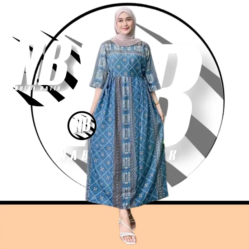 Daster Gamis Lengan 3/4 Rayon Motif Etnik Premium Busui Friendly Tali Kanan Kiri Terbaru Style Arabian 2