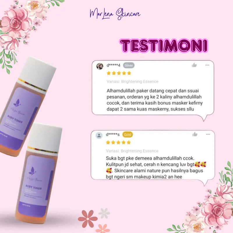 PAKET TONER  MARLENA FREE KAPAS DAPAT 2 PCS TONER KEMASAN BARU BPOM 5