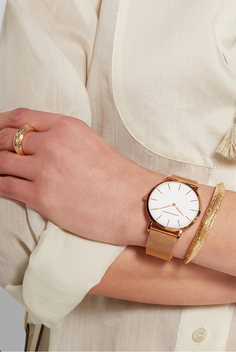 Product Introduction of HANNAH MARTIN Women's Waterproof Watch Light Luxury Minority Minimalist Steel Mesh Strap Slim Watch CV36W 21