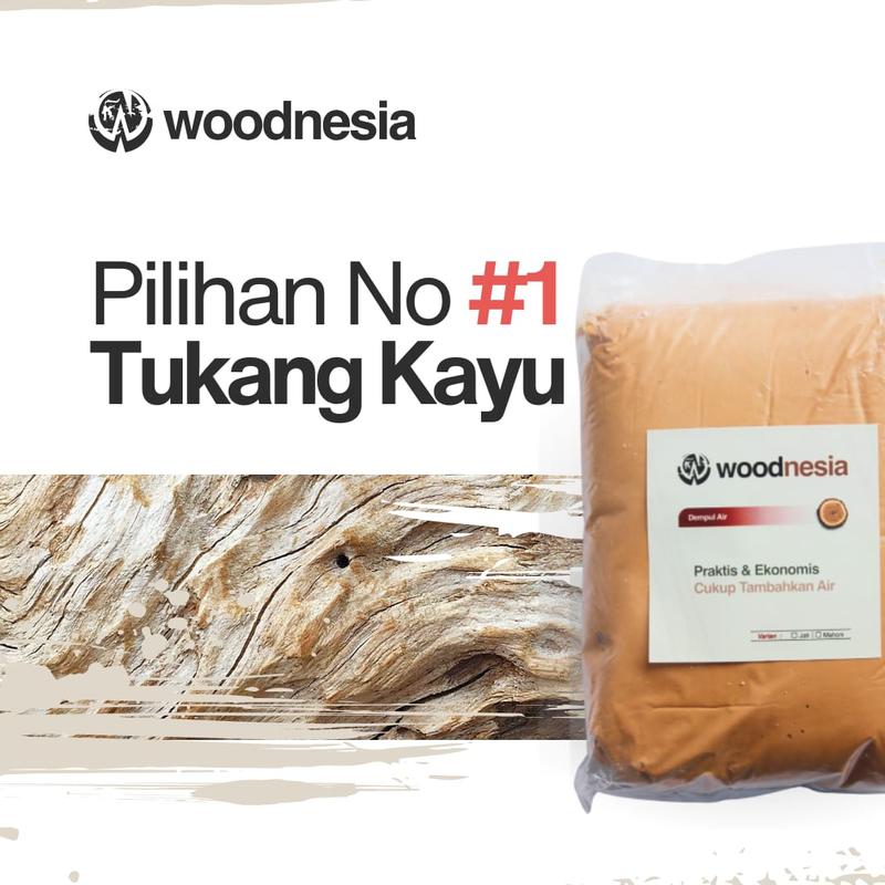 Dempul Woodnesia 500gr Waterbase Kayu Jati Mahoni Pakai Air 1
