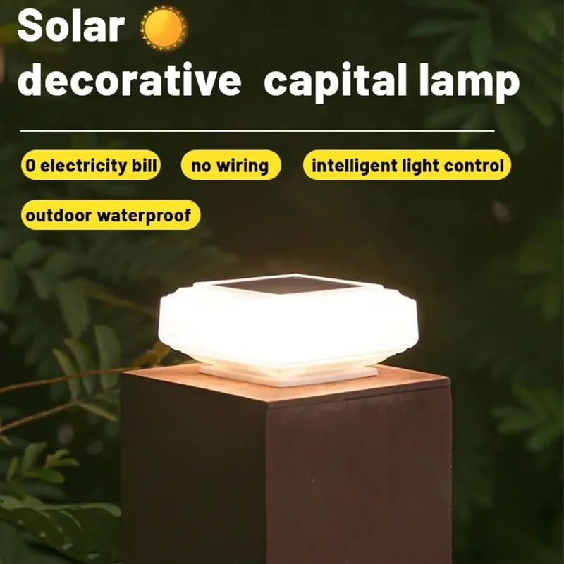 lampu solar Lampu Taman Tenaga Surya Lampu pos baterai surya Remote Sensor Light LED Anti Air IP67 4