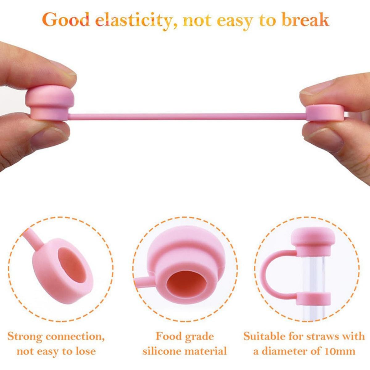 Penutup Tumbler Sedotan 10mm Silikon Reuseable Untuk Stanley Warna Putih Pink Ungu Hijau Hitam Bunga Sakura Anti Debu Cocok Segala Merek Gelas 40oz 20oz