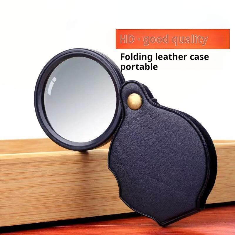 Bao da, mới, 50, gập lại và Cầm Tay Thích hợp để đọc sách và kính lúp, với ống kính kính 5x, cho học sinh cao tuổi