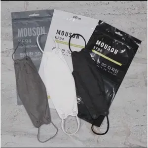 MASKER KF94 EMBOS MOUSON 1PACK ISI 10PCS HITAM/PUTIH/ABU/mouson kf94