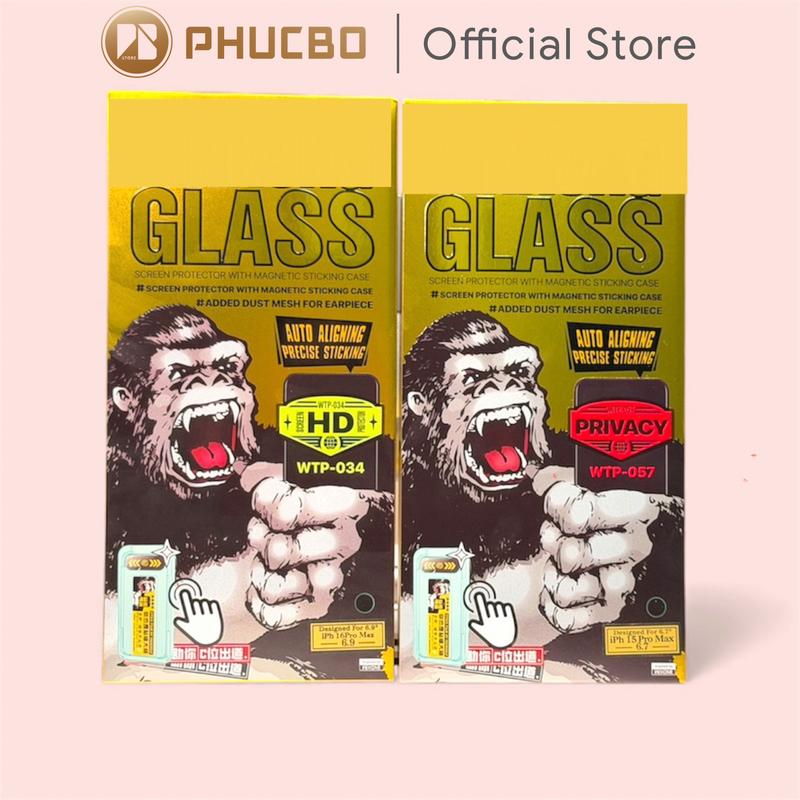 Kính Cường Lực Vàng KK WK Khung Tự Dán Màng Loa Chống Bụi Hạn Chế Vân Tay Dễ Dán Tại Nhà Cường Lực Trong Suốt Nano