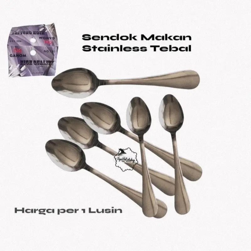 COD 12 Pcs Sendok GANOM No 189 / Sendok Hotel Prasmanan Caffe / Alat Makan Set Elegant Kitchenware 2
