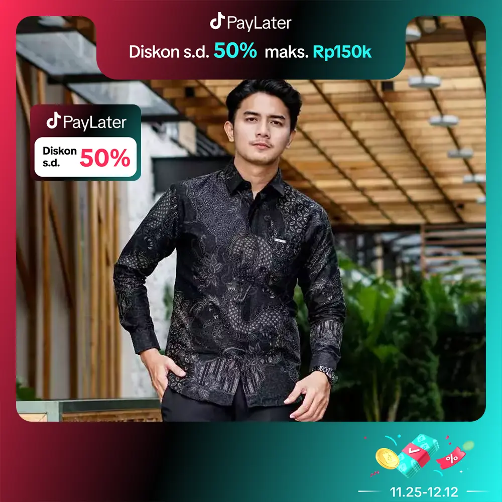 Laskala Batik Premium Nagara Kemeja Batik Pria Slimfit Lengan Panjang