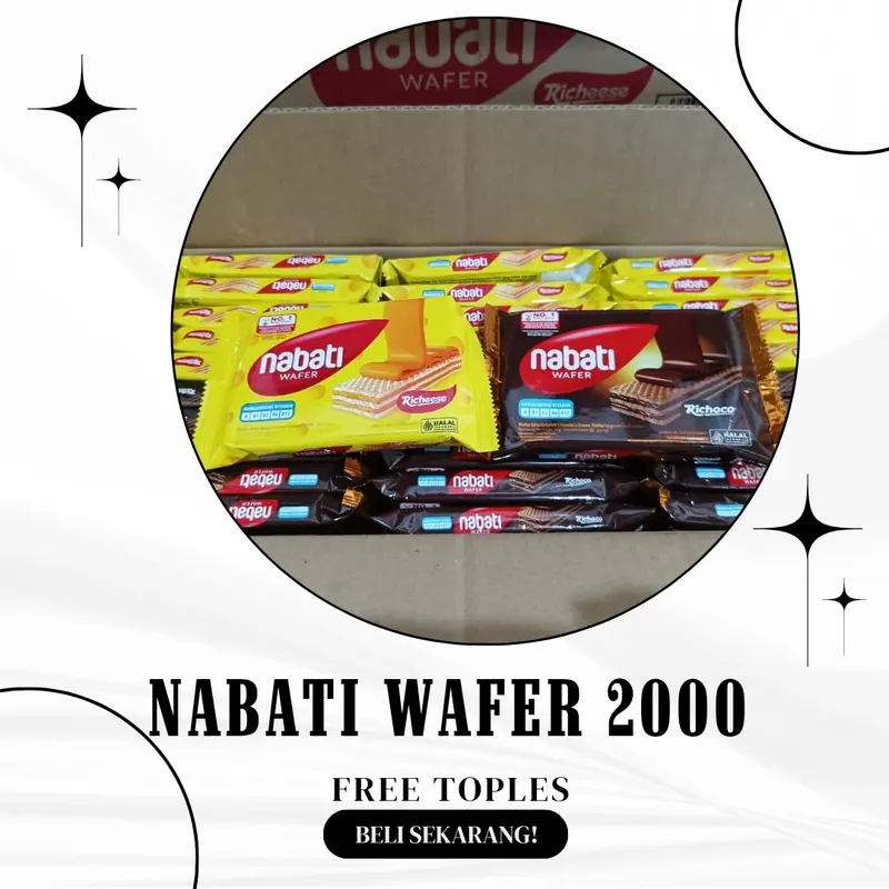 1 Dus Wafer Nabati 2000 isi 60 pcs, Camilan Cookies Food Manis Snacks Makanan Hijau Kering Biskuit Cemilan 5