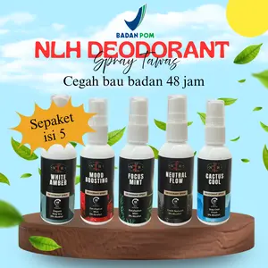 [BELI 1 DAPAT 5] NLH Deodoran Tawas Spray Anti Bau Badan & Keringat – Mencerahkan Ketiak, Varian Aroma