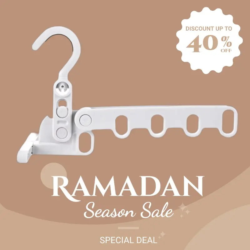 【Ramadan Big Sale!!!】40%off Gantungan Baju Lipat Multifungsi 5in1/Hanger Gantungan Pakaian 5 Susun/Magic Hanger Baju 5 Lubang Menghemat Tempat Penyimpanan di Rumah, Dapat Juga Digunakan untuk Perjalanan dan Perjalanan Bisnis COD