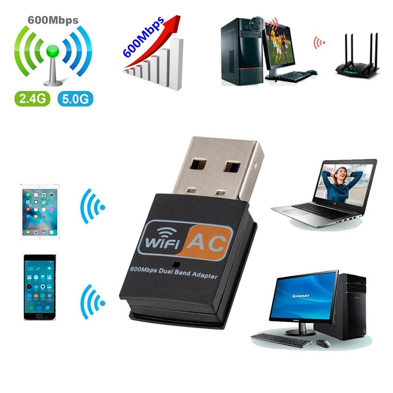 Product Introduction of 600 Mbps 2.4-5ghz USB Dual Band Wireless Adapter WiFi Dongle 802.11 AC Laptop PC 18