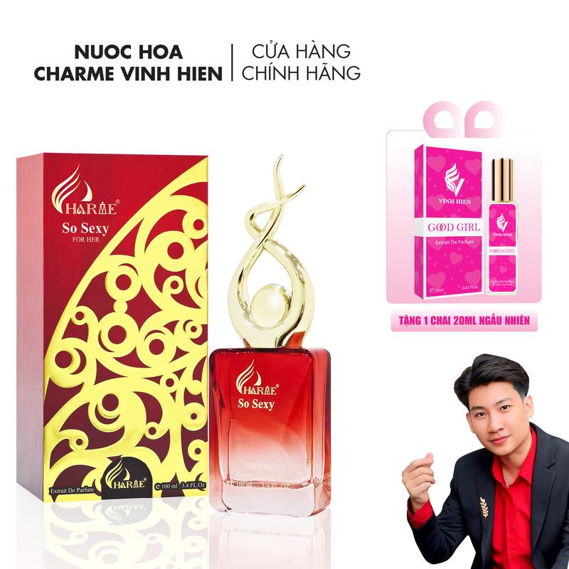 Nước Hoa Nữ Charme So Sexy 100ml BẢN CAO CẤP -Tặng 1 chai 20ml - Cosmetic Xịt Thơm Women - H R V E