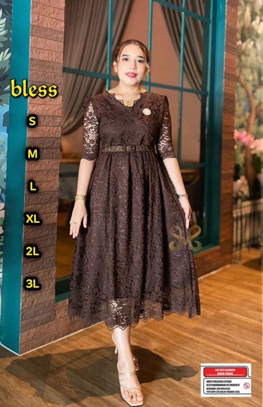 Dress Wanita Cantik Mewah/ Dress Brokat/Bridesmaid/Kondangan