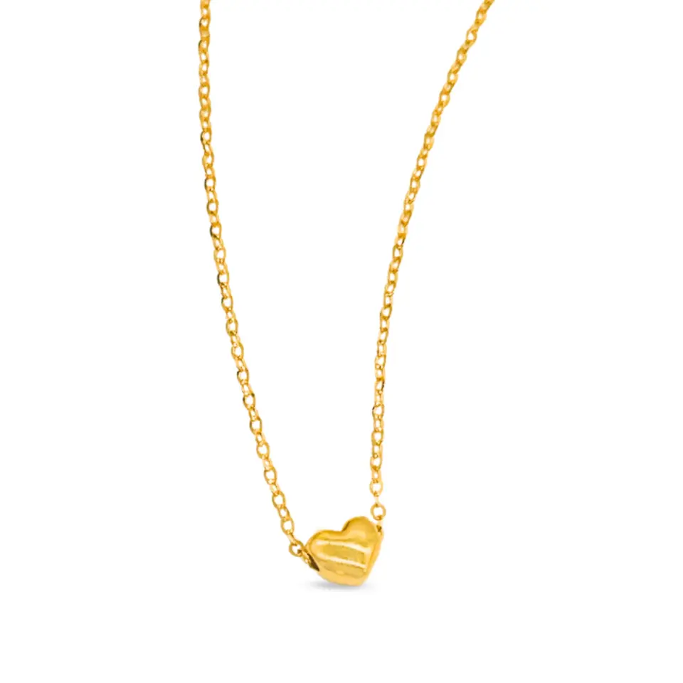 Top Cash Jewellery 18k Gold Dainty Heart String Necklace