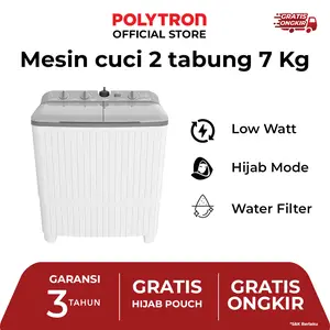 POLYTRON Mesin Cuci 2 Tabung Primadona Giant Series Hijab 7 KG PWM 7076Y