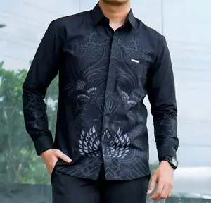 kemeja batik pria lengan panjang modern baju batik kerja seragam kantor murah batik pria terbaru size m l xl xxl