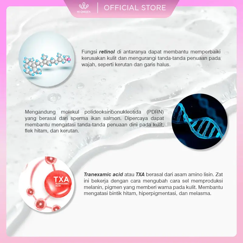 HIQWEEN PAKET BUNDLING GLOWING SUNSCREEN SABUN RETINOL, RETINOL NIGHT GEL CREAM MALAM FLEK HITAM 3