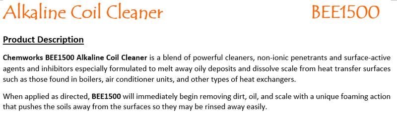 Product Introduction of CLEANBEE Alkaline Coil Cleaner - Heavy Duty Formula, Penetrate deep & removes oil deposits and dirt 1