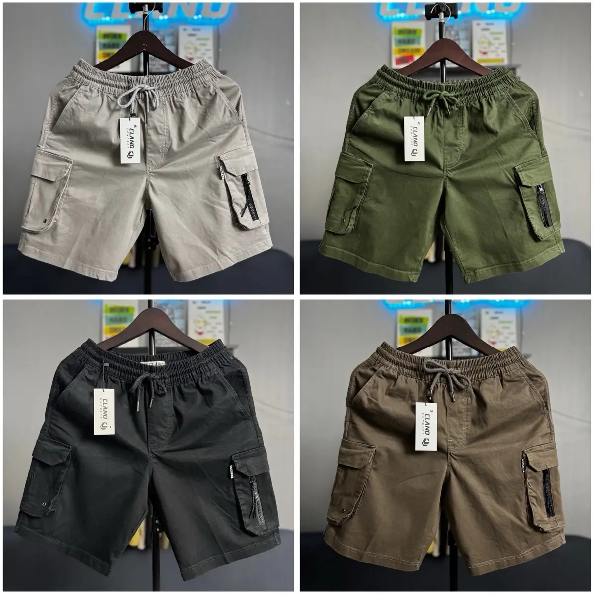 CLANO | Short Pants Cargo Twill Washing With Zipper Original By Clano // Celana Pendek Cargo Twill Washing Pria Santai Pria