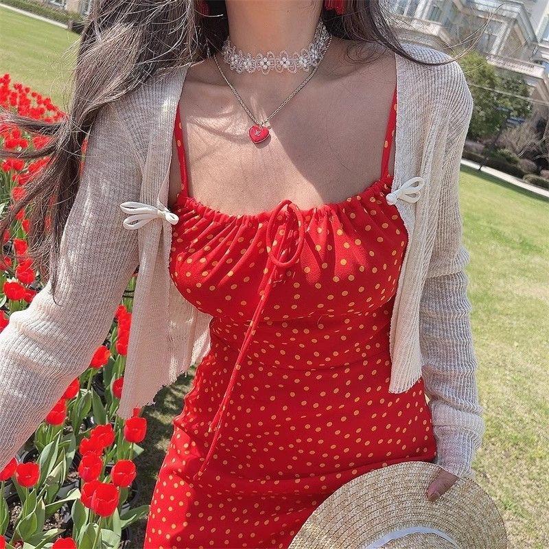 Product Introduction of Casual and fashionable camisole dress for women, summer niche new style temperamentBroken flowers dress, easy to match Womenswear Lingerie Comfort Floral 10