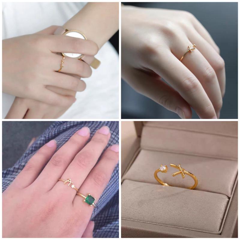 New niche versatile ring, daily ring, fashionable titanium steel stainless steel non fading letter ring