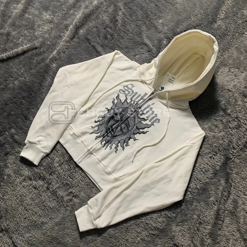 Zipper Crop Wanita Band Sublime - Hoodie Zipper Crop Bahan Fleece Lembut Halus Tebal 280-320GSM Sweater Crop Zip Basic Tangan Panjang - Hoodie Wanita Jaket Resleting 8