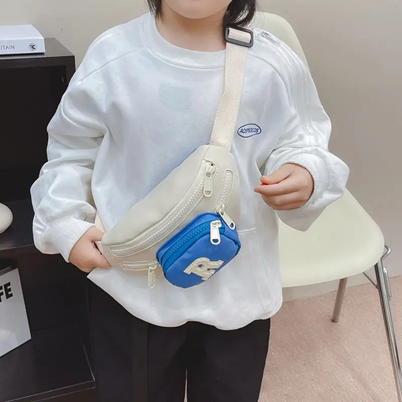 Túi Đeo Ngực, Cỡ Nhỏ, Thời Trang, Cho Bé Trai Và Bé Gái, Chữ Tương Phản, Thích Hợp Cho Trẻ Em, Túi Đeo Hông, Túi Tiền Xu Trẻ Em 1