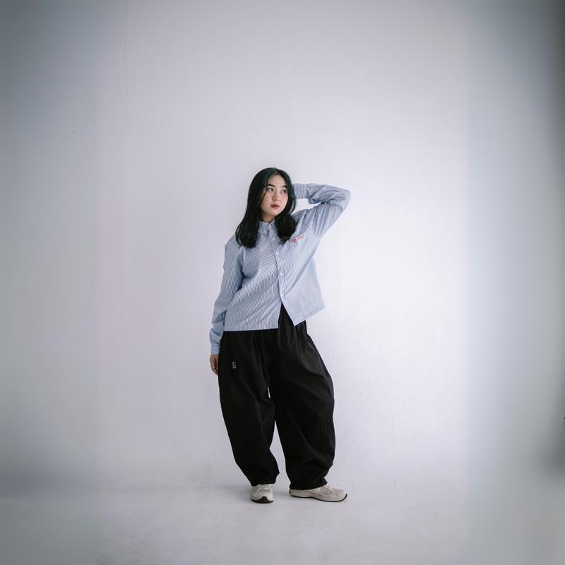 Longshirt Boxy - Geld Importaint | Kemeja stripe boxy lengan panjang Pria / Wanita Unisex Salur Garis Nyaman Casual Katun 4