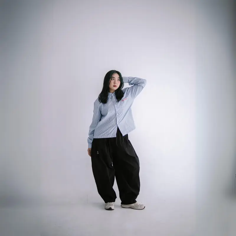 Longshirt Boxy - Geld Importaint | Kemeja stripe boxy lengan panjang Pria / Wanita Unisex Salur Garis Nyaman Casual Katun 4
