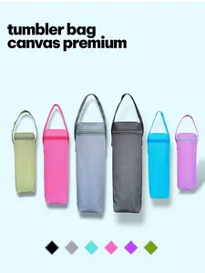 TAS TUMBLER CANVAS TALI PENDEK DAN PANJANG PREMIUM  TAS TUMBLER SLEMPANG UK 600ml 1100ml 1500 ml 2000ml