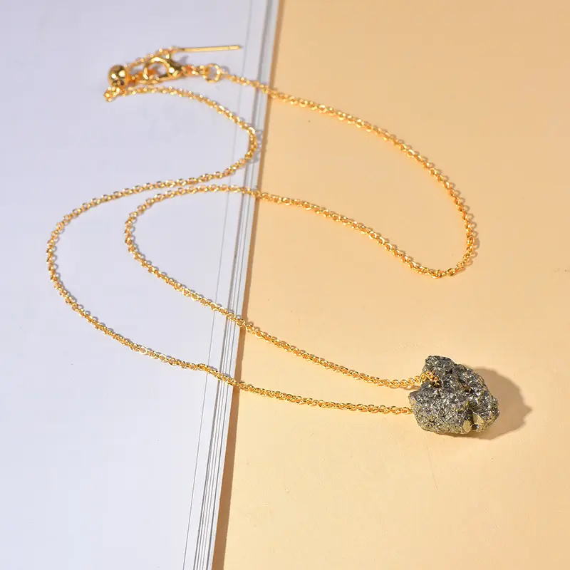 Vòng Cổ Mặt Dây Chuyền Pyrite, Pha Lê Tự Nhiên, Dành Cho Nữ, Đẹp Mắt, Khí Quyển