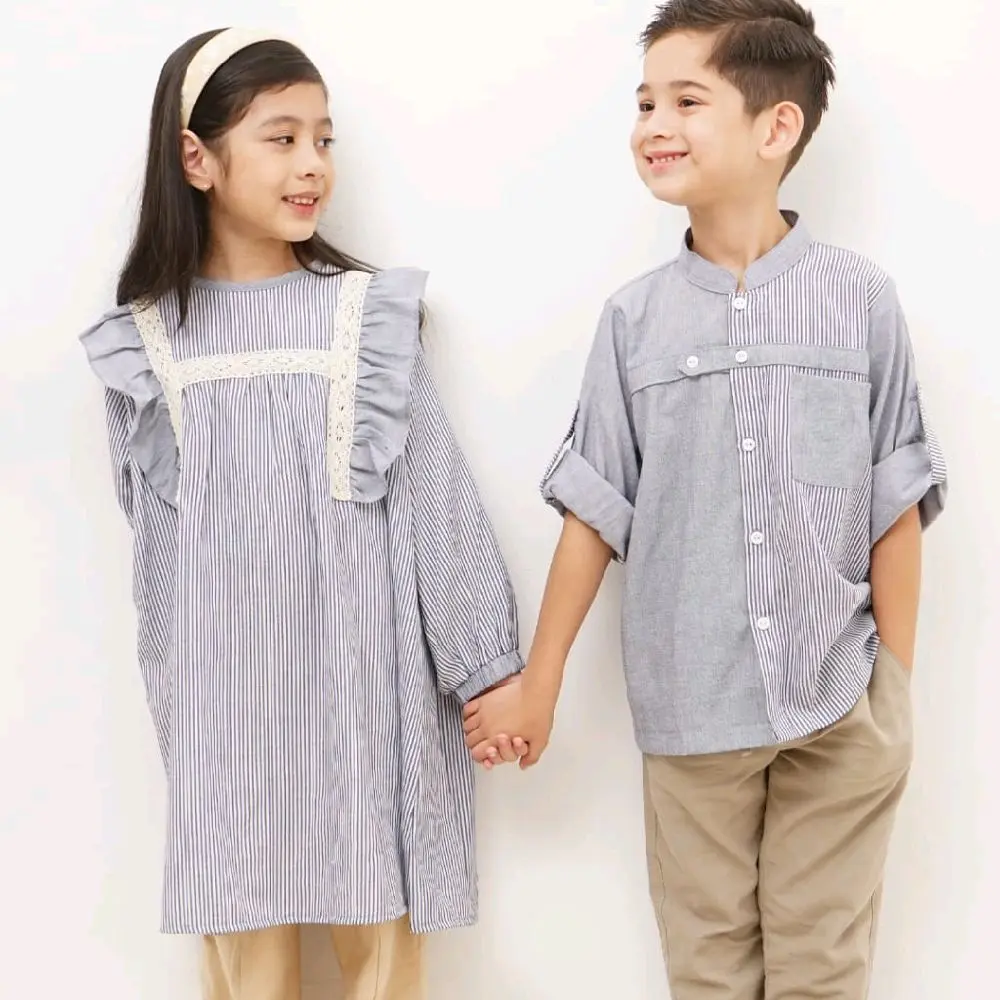 ATASAN COUPLE// AFSHEEN COUPLE BY THISKID// KEMKO ANAK// TUNIK ANAK// SARIMBIT ADIK KAKAK 1-9THN Koko Lebaran Muslim Nyaman Panjang Baju Lembut