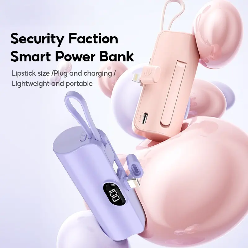 Power Bank Wireless Mini 5000mAh Powerbank Awet Tahan Lama Lightning/Tipe C 5V/2A Fast Charging Pengisian Cepat Baterai Pengisi Daya Portabel Untuk iPhone dan Android Bank Daya Original Asli Terbaik Power Bank 5000mAH /charger iphone/Charger fast charging 6