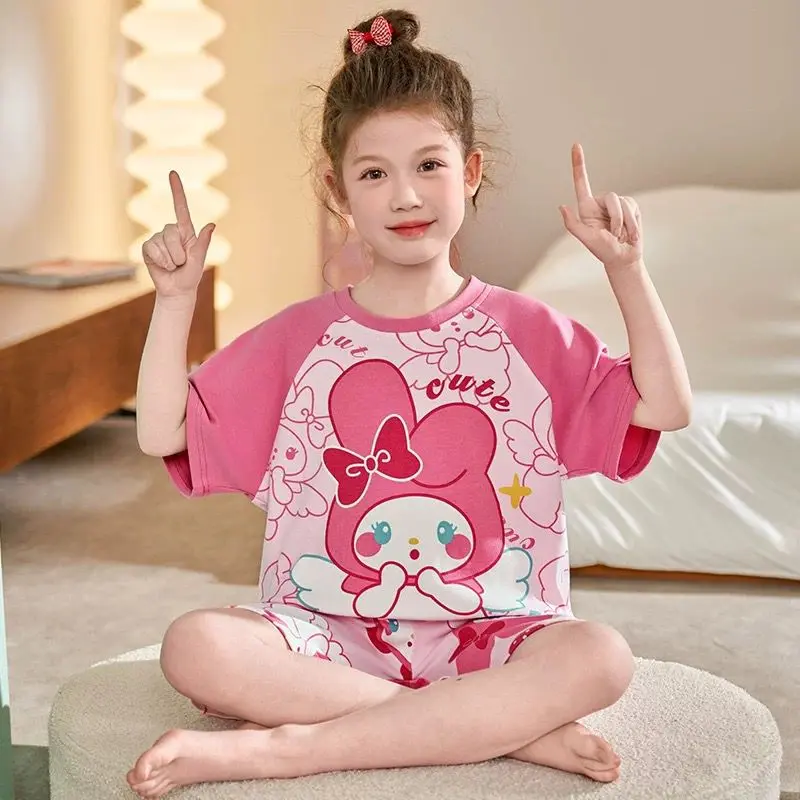 setelan baju santai anak cewek lengan pendek size S M L XL XXL