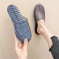 Gambar OKAIDO OFFICIAL STORE Sandal Selop Rumah Wanita Cewek Perempuan Bahan Jelly Karet Transparan Fashion Korea Merah Putih Oren Biru PVC Anti Air Anti Licin dan Nyaman - HITAM TRANSPARAN, 37 dari OKAIDO Official Store Kab. Tangerang 5 Tokopedia