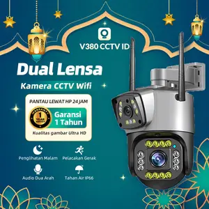 COD V380 V10 Outdoor Dual Lens Waterproof CCTV Camera HD 6MP Wi-Fi Multi Penglihatan Malam Lensa Ganda Kamera keamanan PTZ