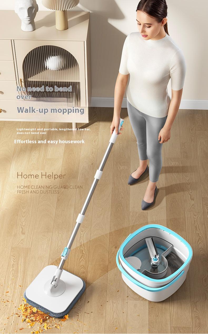 Product Introduction of SG Ready Stock Rotary Mop Sewage separation 2-in-1 Single bucket square mop head pad No hand washing required 25