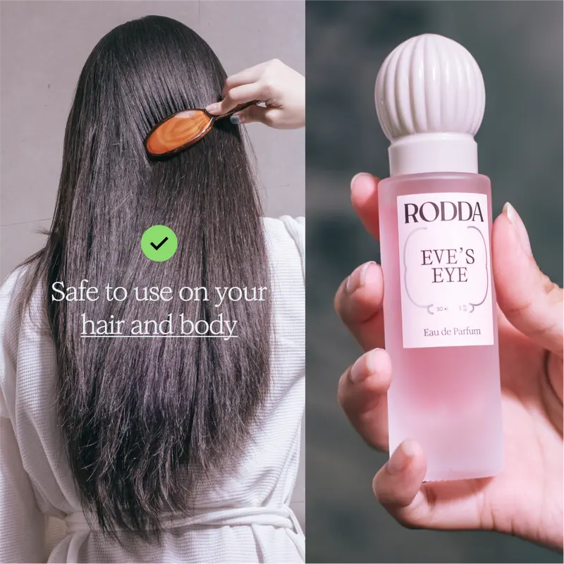 RODDA Eve's Eye Eau De Perfume 30ml - Parfum Rambut Spray untuk Melembabkan Rambut Kering, Pewangi rambut, Wangi Tahan Lama - Notes Lychee, Fruity Floral - Playful and Elegant 1