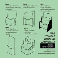 Gambar Carpentia | Brochure Holder Acrylic tebal 3 mm - Tempat Brosur Akrilik A4 Horizontal Landscape - Tipe A Bening - [Rak Pamflet Display Flyer Meja Desk] dari Carpentia Indonesia Kota Tangerang Selatan 5 Tokopedia